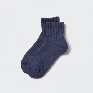 Uniqlo HEATTECH (Half Length, Pile) Men Socks Blue US | YGZM-47591