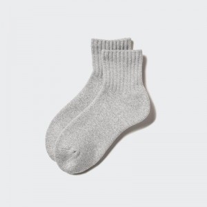 Uniqlo HEATTECH (Half Length, Pile) Men Socks Grey US | FARV-69741