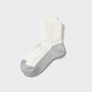 Uniqlo HEATTECH (Half Length, Pile, Soft Fit) Men Socks Off White US | UHQY-59280