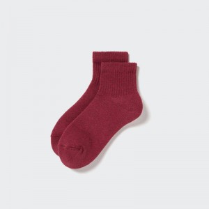 Uniqlo HEATTECH Half (Pile) Men Socks Wine US | RXNF-90312