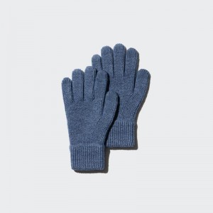 Uniqlo HEATTECH Knit Men Gloves Blue US | XSMT-06257