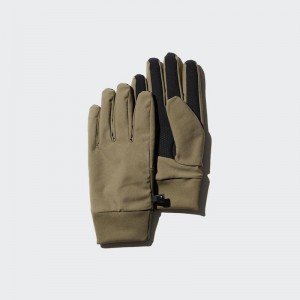 Uniqlo HEATTECH Lined Men Gloves Beige US | NQAX-86042