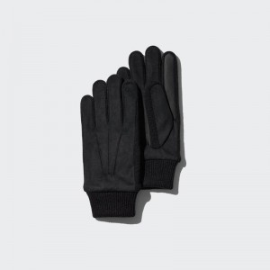 Uniqlo HEATTECH Lined Men Gloves Black US | ZEKA-47359