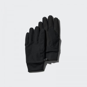 Uniqlo HEATTECH Lined Men Gloves Black US | PODF-82309