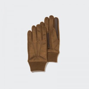 Uniqlo HEATTECH Lined Men Gloves Brown US | RDOL-74053