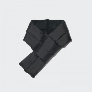 Uniqlo HEATTECH Lined Padded Men Scarf Black US | FZLR-92301