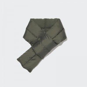 Uniqlo HEATTECH Lined Padded Men Scarf Olive US | TBMI-12643