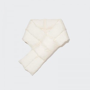 Uniqlo HEATTECH Lined Padded Men Scarf Off White US | JPTN-71230