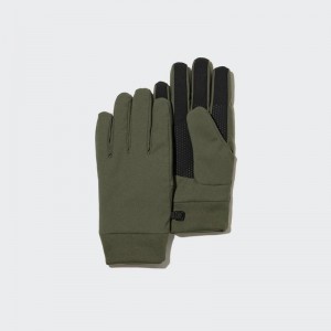 Uniqlo HEATTECH Lined Touchscreen Men Gloves Olive US | LREV-18973