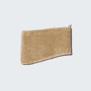 Uniqlo HEATTECH Neck Warmer (Fluffy Fleece) Men Scarf Beige US | OVLN-98701