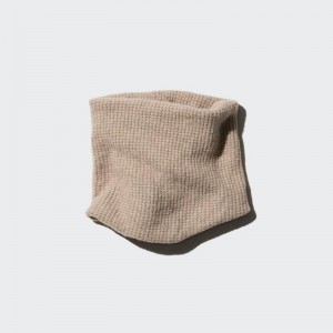 Uniqlo HEATTECH Neck Warmer Men Scarf Beige US | JKRI-68503