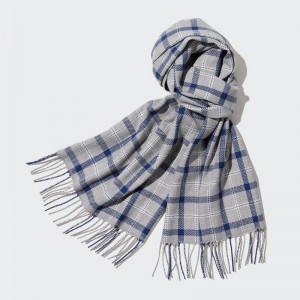 Uniqlo HEATTECH Patterned Men Scarf Grey US | SIXD-65872