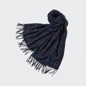 Uniqlo HEATTECH (Patterned) Men Scarf Navy US | TURP-43208