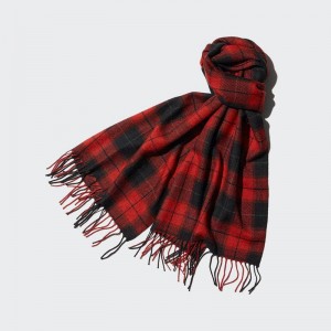 Uniqlo HEATTECH (Patterned) Men Scarf Red US | HJXN-10457