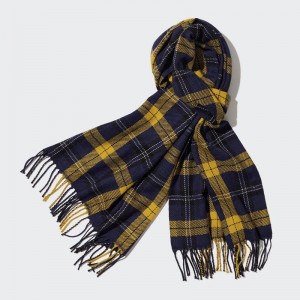 Uniqlo HEATTECH Patterned Men Scarf Yellow US | JMIZ-35790