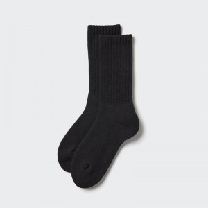 Uniqlo HEATTECH (Pile) Men Socks Black US | DGPW-78659