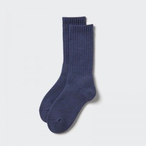 Uniqlo HEATTECH (Pile) Men Socks Blue US | JFCV-46082