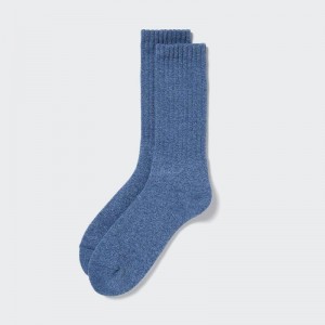 Uniqlo HEATTECH (Pile) Men Socks Blue US | JWLP-74698