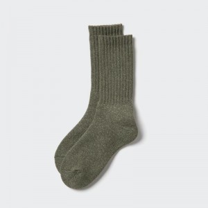 Uniqlo HEATTECH (Pile) Men Socks Green US | QZOV-23648