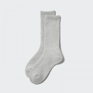 Uniqlo HEATTECH (Pile) Men Socks Grey US | HSIZ-48905