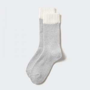 Uniqlo HEATTECH (Pile) Men Socks Grey US | NVJW-07512