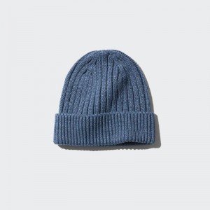 Uniqlo HEATTECH Ribbed Beanie Men Beanie Blue US | LVKQ-35841