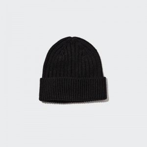 Uniqlo HEATTECH (Ribbed) Women Beanie Black US | QSYD-72591