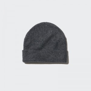 Uniqlo HEATTECH Soufflé Yarn Beanie Men Beanie Dark Grey US | VDIF-85397