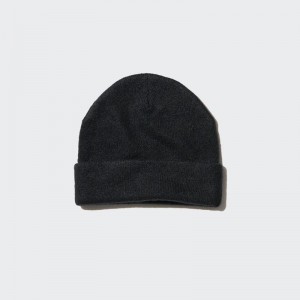 Uniqlo HEATTECH Soufflé Yarn Beanie Men Beanie Black US | JGYU-89210