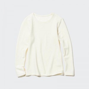 Uniqlo HEATTECH Ultra Warm Crew Neck Women T-Shirts Off White US | FLYS-58973