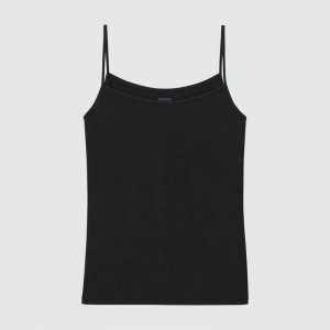 Uniqlo HEATTECH Women Camisoles Black US | DKLC-96128