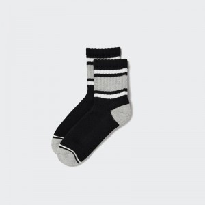 Uniqlo Half (Pattern) Men Socks Black US | OGCD-36105