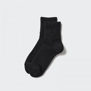 Uniqlo Half (Soft Pile) Men Socks Black US | YJKH-69845