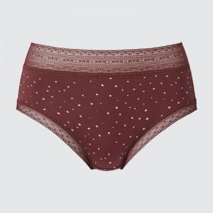 Uniqlo High Rise (Dots) Women Briefs Wine US | VNXM-19654