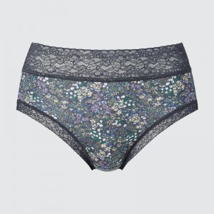 Uniqlo High Rise (Flowers) Women Briefs Dark Grey US | GLWV-61934