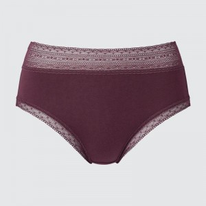 Uniqlo High Rise (Lace) Women Briefs Wine US | DMPC-01537