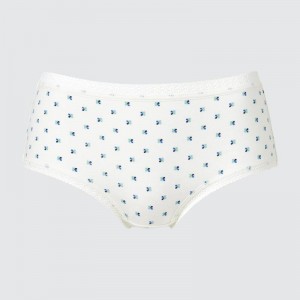 Uniqlo Hiphugger (Flowers) Women Briefs Off White US | DNXI-01295