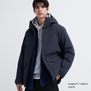 Uniqlo Hybrid Down (3D Cut) Men Parka Navy US | KGIY-21783