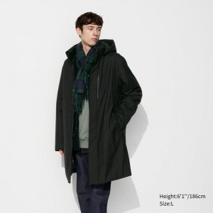 Uniqlo Hybrid Down Men Coat Black US | IDJB-45691