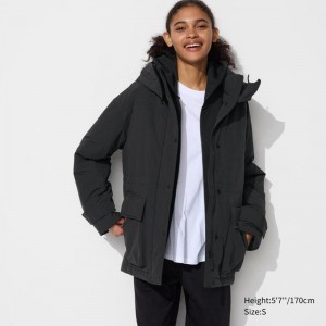 Uniqlo Hybrid Down Women Coats Black US | QKUM-84120