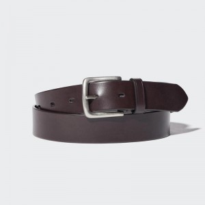 Uniqlo Italian Oiled Leather Men Belt Brown US | DYQG-69738