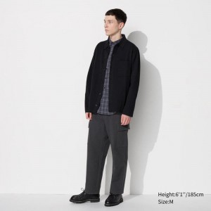 Uniqlo Jersey Easy Cargo Men Trousers Dark Grey US | SDLP-71963