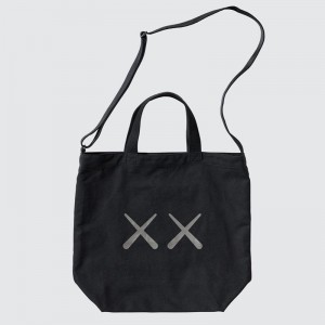 Uniqlo KAWS + Warhol UT 2-Way Tote Women Tote Bag Black US | QOLY-29568