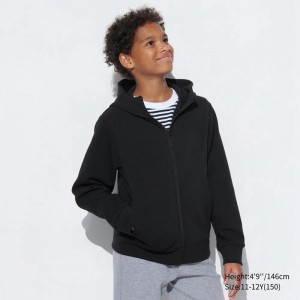 Uniqlo Kids Ultra Stretch DRY Sweat Zipped Kids' Hoodies Black US | AYWD-26814