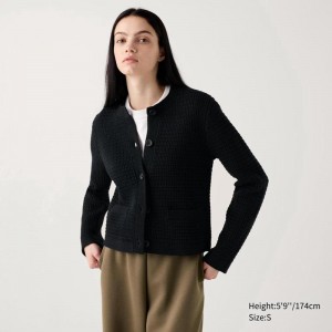 Uniqlo Knit Short Women Jackets Black US | ZYIM-96741