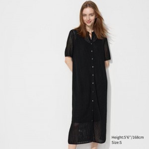 Uniqlo Lace Knit Women Dress Black US | UTFW-85971