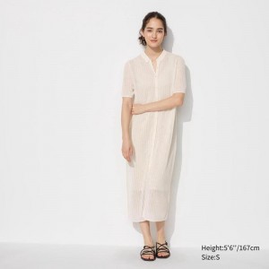 Uniqlo Lace Knit Women Dress Off White US | XZHQ-23416