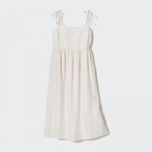 Uniqlo Linen Blend Camisole Women Dress Off White US | NDUF-37140