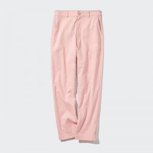 Uniqlo Linen Cotton Blend Tapered (Long) Women Trousers Pink US | UCWX-69048