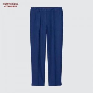 Uniqlo Linen Tapered Women Trousers Blue US | JNZD-35681